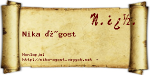 Nika Ágost névjegykártya